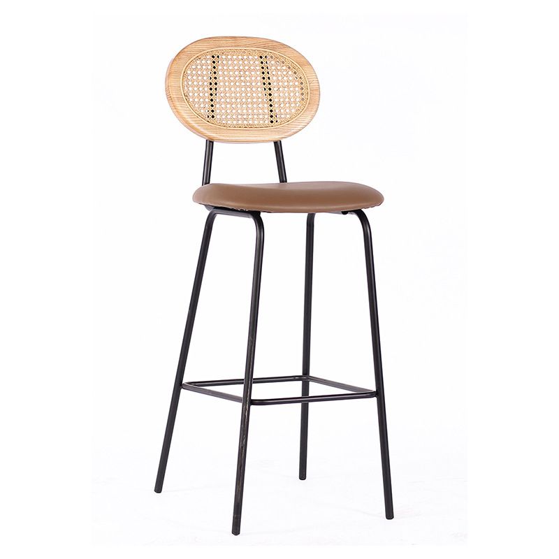 Contemporary Low Back Dining Stool Armless Bar Stools with Cushion