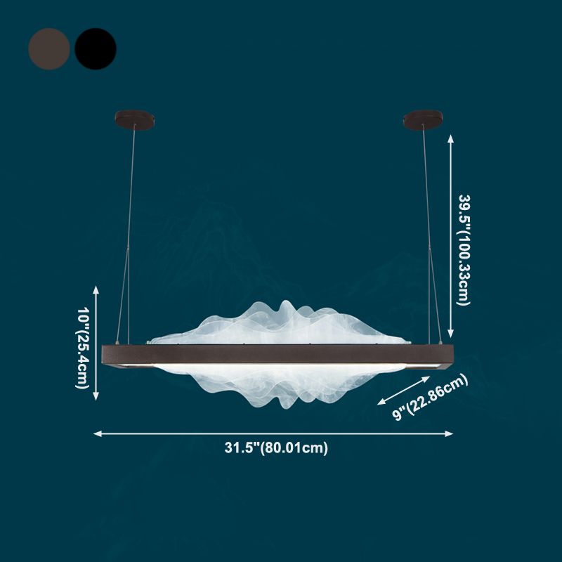 Moderne Metallheizenbeleuchtung Rechteck 1-Licht Island Lichter