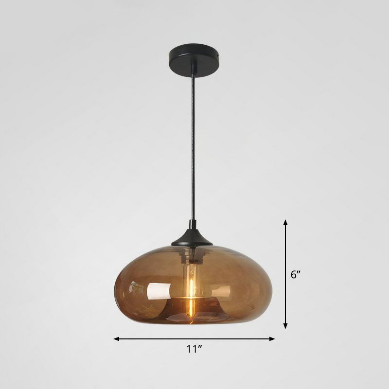 Moderne ellips suspensielamp glas 1 kop eettafel hanglamp in het zwart