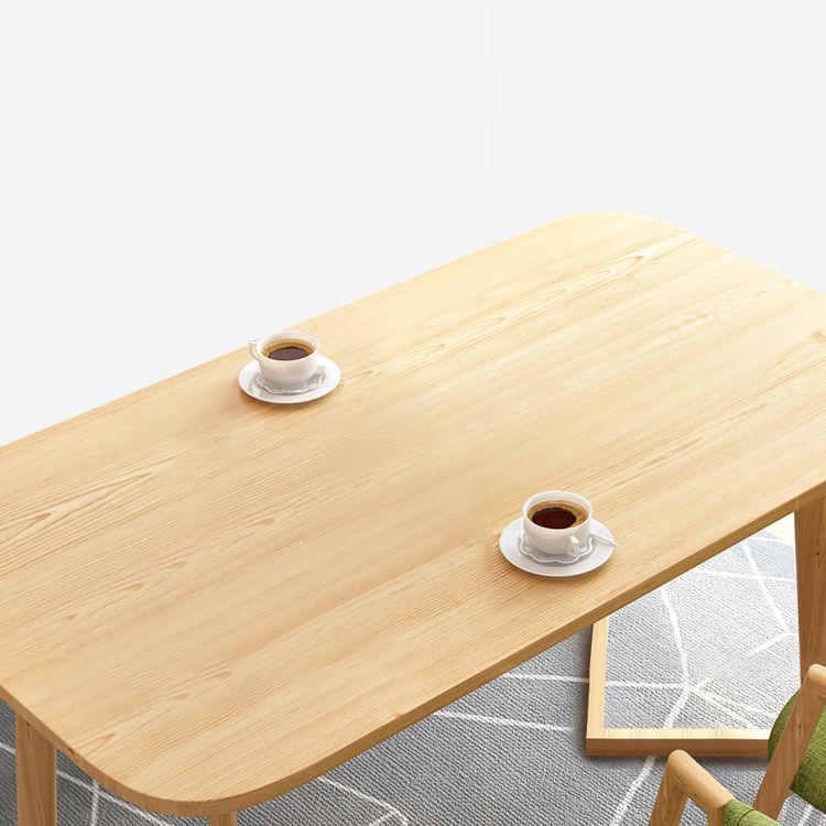 Rectangle Artificial Wood Table for Restaurant Modern Dining Table with Double Pedestal