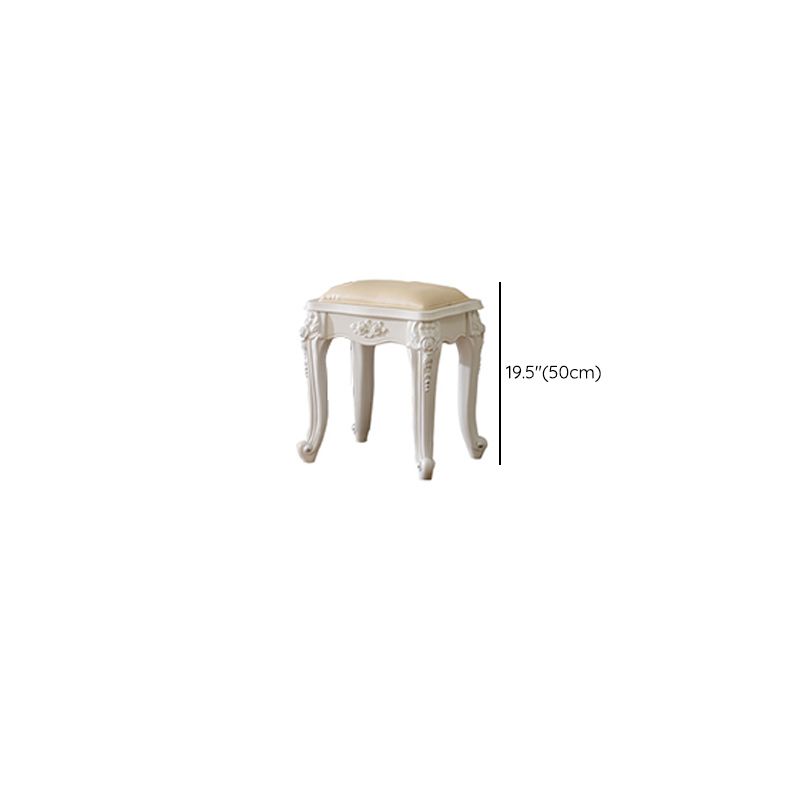 4 Drawers Makeup Table White Make up Table Stool Set Victorian Wood Vanity