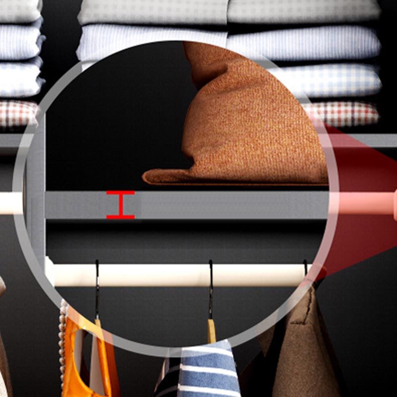 White Wooden Wardrobe Modern Cloth Rod Included Wardrobe Closet for Home