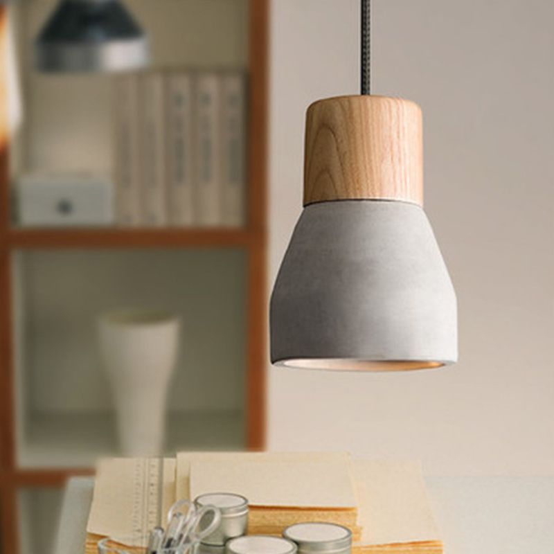 Moderne minimalistische stijl taps toelopende hanglampen 1 lichte hanglamp plafondlicht met cementschaduw