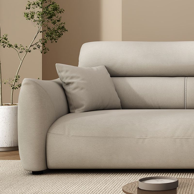 Stain Resistant Stationary Faux Leather Living Room Square Arm Sewn Pillow Back Sofa