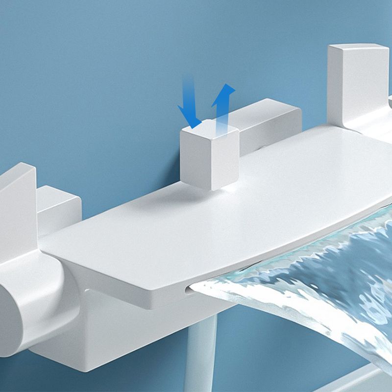 Modern Bathtub Faucet Copper Low Arc Wall Mounted Bathroom Faucet