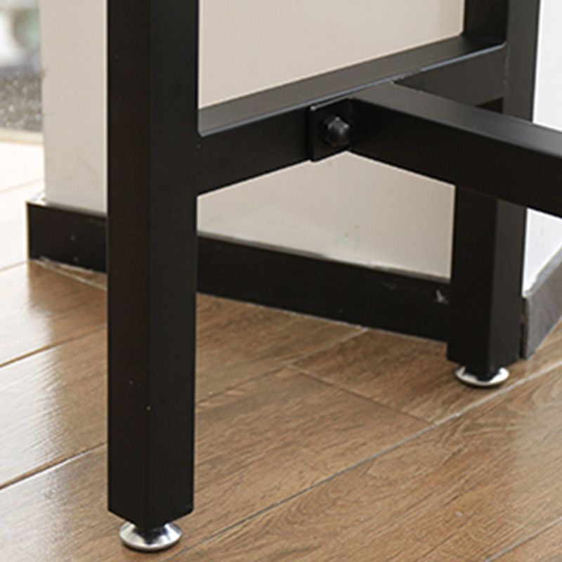 Industrial Bar Height Table Solid Wood Top Bistro Table with Black Base