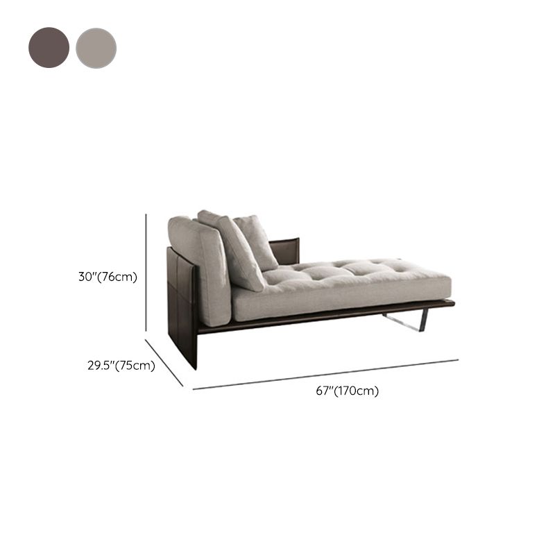 Modern Style Chaise Bedroom Living Room Square Arms Solid Color Chaise