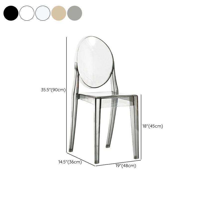 Scandinavian Plastic Dining Chairs Open Back Home Dining Side Chair