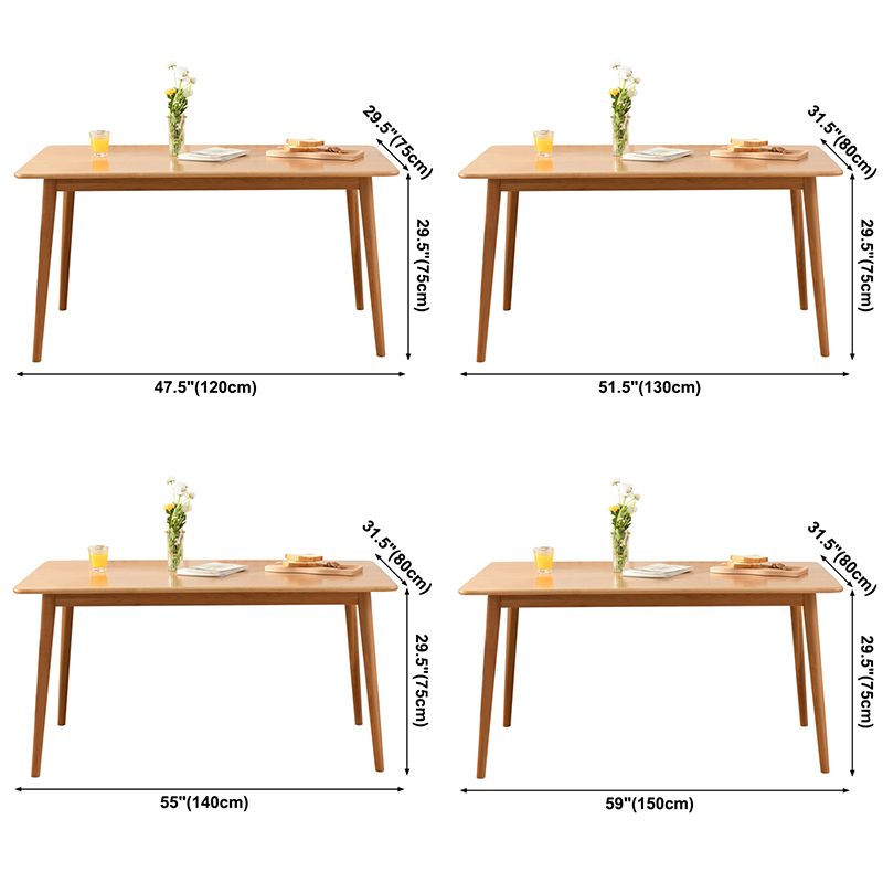 Table à manger en bois de chêne rectangle Table moderne dans la nature avec un double piédestal