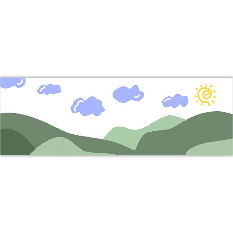 Trendy Cloud Pattern Rug Runner Polyester Carpet Non-Slip Backing Area Rug for Bedroom