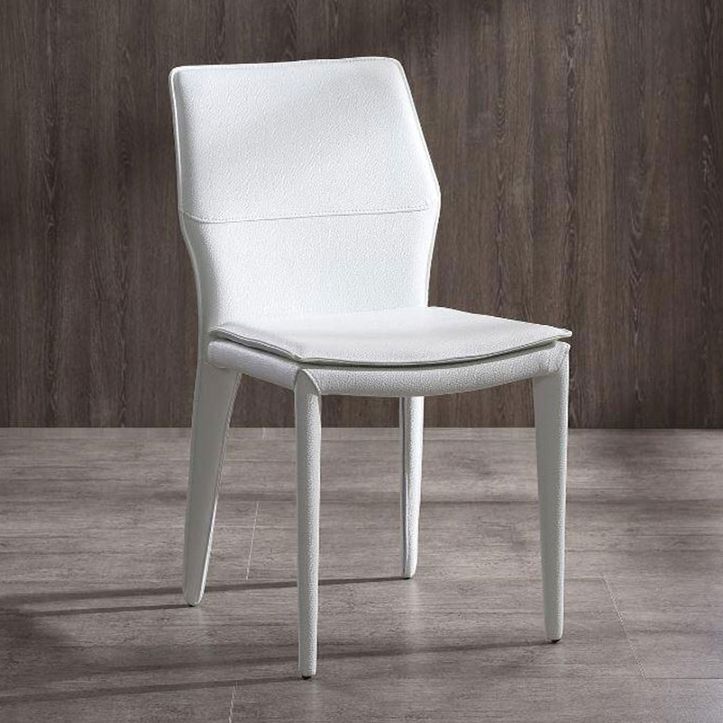 Contemporary Metal Dining Room Chair Armless Leather Dining Chairs for Home Use
