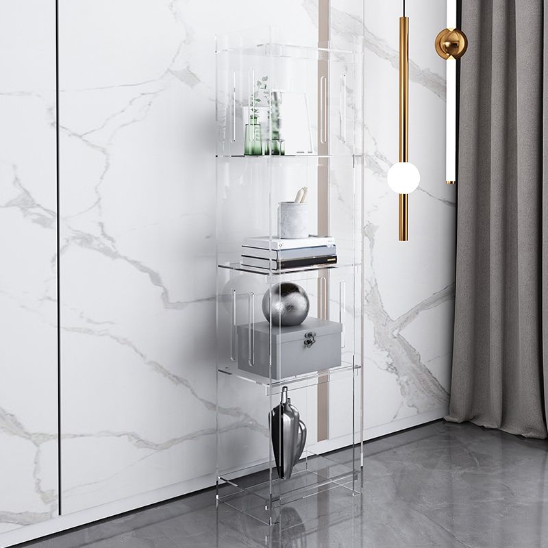 Modern Style Closed Back Bookcase Acrylic Standard Bookshelf
