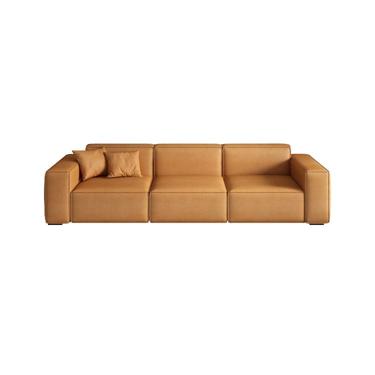 Square Arm 3-seater Sofa Contemporary Faux Leather Minimalist Sofa