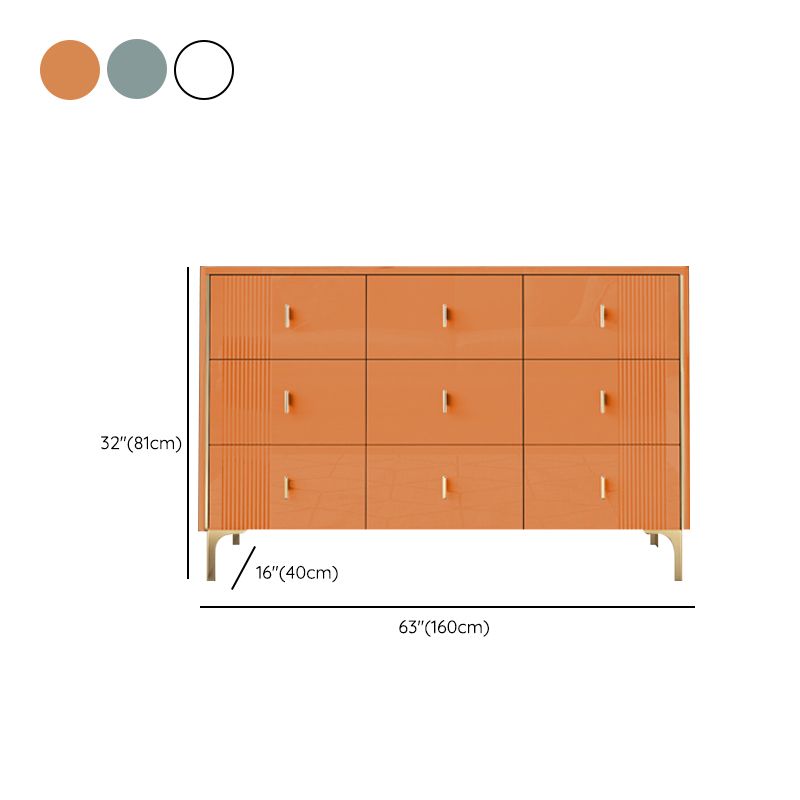 Glam Stone Bedroom Chest Horizontal Storage Chest with Drawers