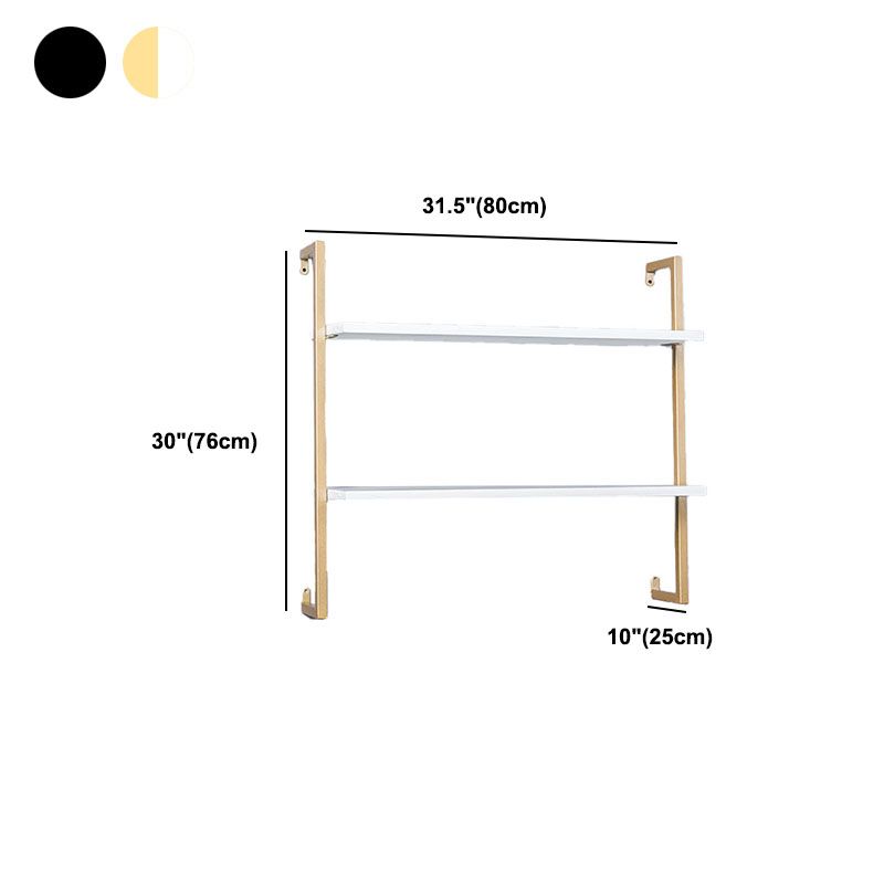 Industrial Wall Unit Bookshelf Metal Frame Solid Wood Shelf Bookshelf