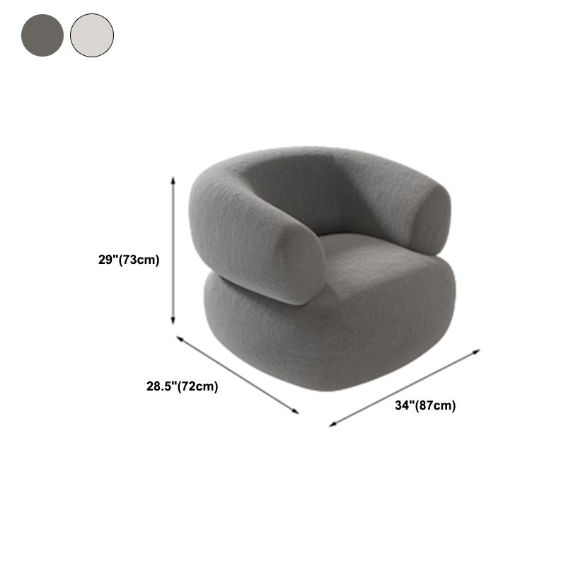 Wool Contemporary Recessed Arm Sofa Curved Sofa for Living Room, Apartment