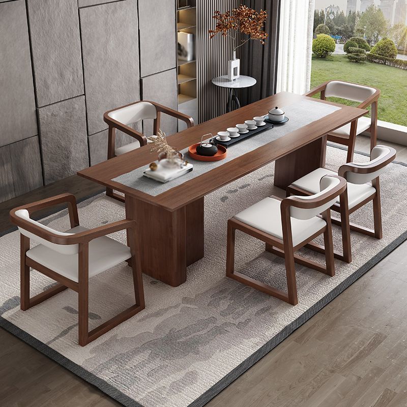 Scandinavische houten keuken eetkamerstoel open achterste stoel