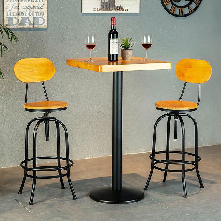 1/2/3 Pieces Industrial Style Round Bar Table Set Solid Wood Bistro Set