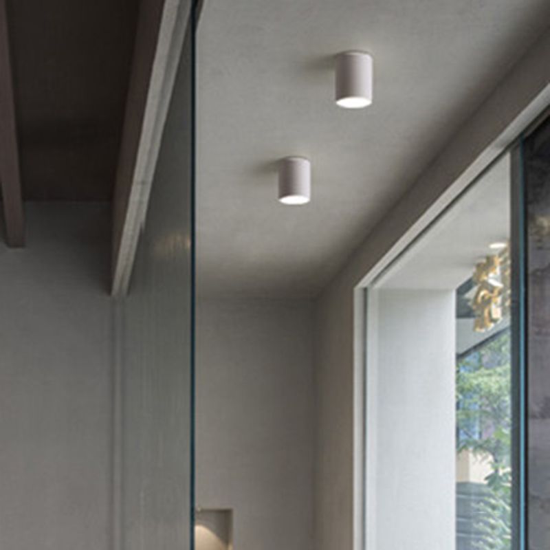 Cylinder Metal Ceiling Light Fixture Modern Style LED Ceiling Flush Mount