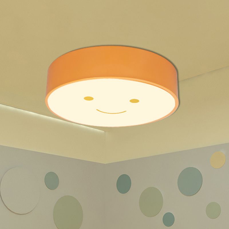 Smiling Face Nursery Flush Ceiling Light Acrylic Kids LED Flush Mount Lighting Fixture