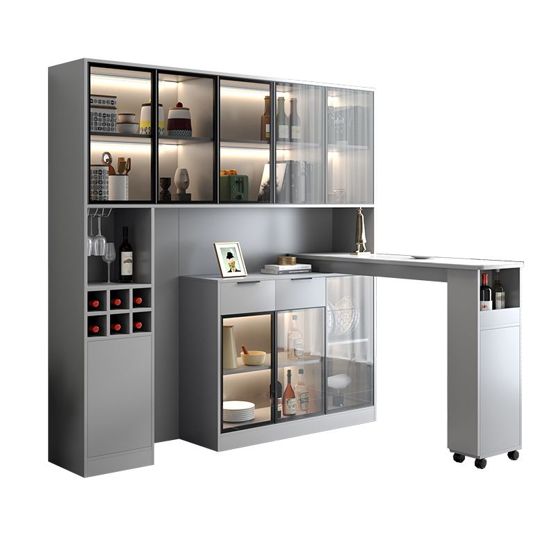 Contemporary Style Stone Rectangle Bar Height Table for Living Room