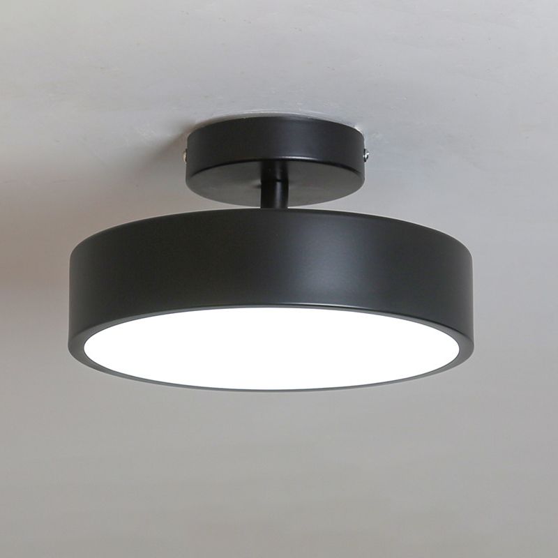 Contemporary Ceiling Light Fixture Drum Metal Semi Flush Mount for Corridor