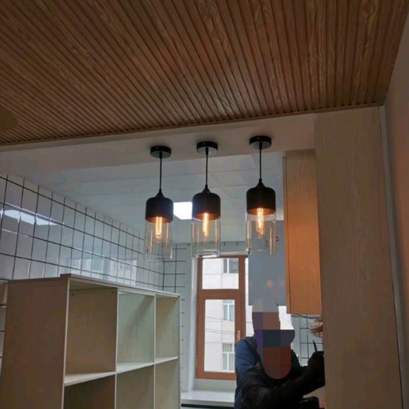 1 Light Pendant Light Fixture Industrial Glass Hanging Pendant Lights for Restaurant