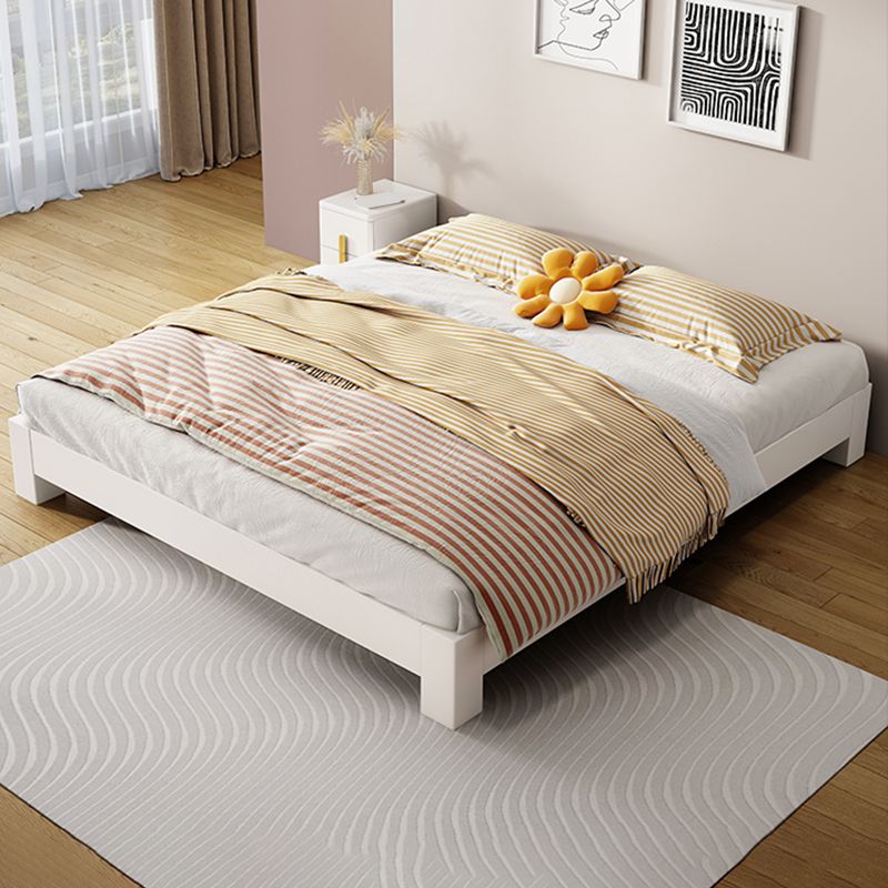 Scandinavian 9.84 " Tall Solid Color Wooden Platform Bed Frame