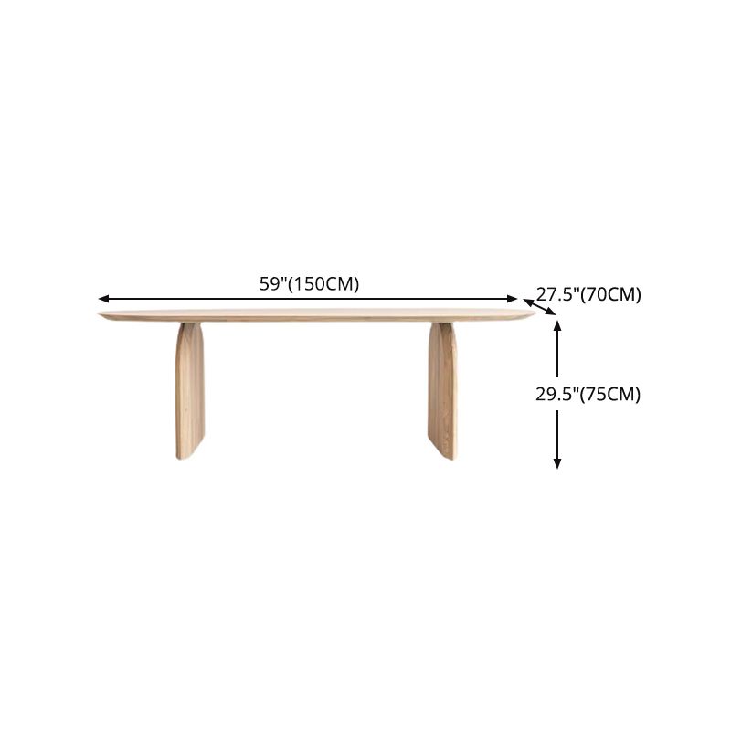 Ovaal dubbele voetstuk moderne tafel massief hout vaste tafel voor thuisgebruik