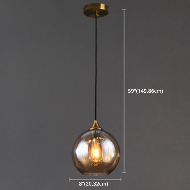 Post-Modern Minimalist Design Hanging Lamp 1 Light Globe Glass Shade Pendant Light