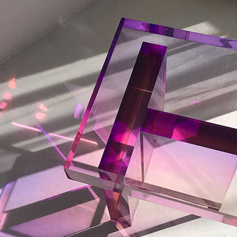 15" Wide Glam Corner Table Acrylic Square Accent Side Table for Living Room