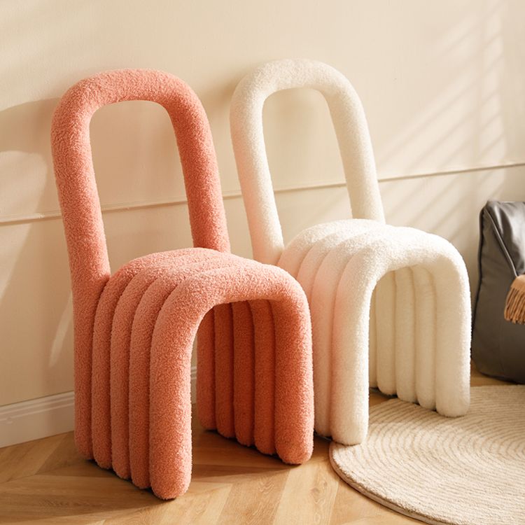 Silla lateral moderna de la cocina de las sillas laterales de las lanas de cordero 16" espalda abierta ancha que cena la silla lateral