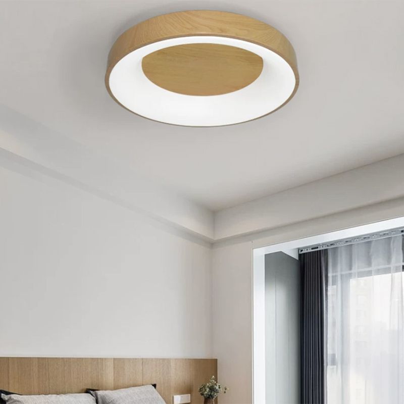 Metal Round Shape Flush Mount Light Modern 1 Light Flush Mount Lighting Fixtures in Brown