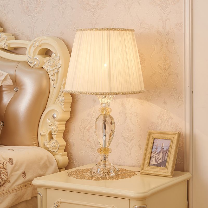 1 Pocage de tête de la tête Éclairage d'éclairage de lecture en cristal à facettes contemporaines en beige