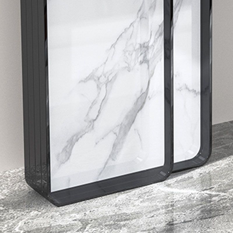 Stone Rectangle Accent Table Modern 31.5" Tall Console Table