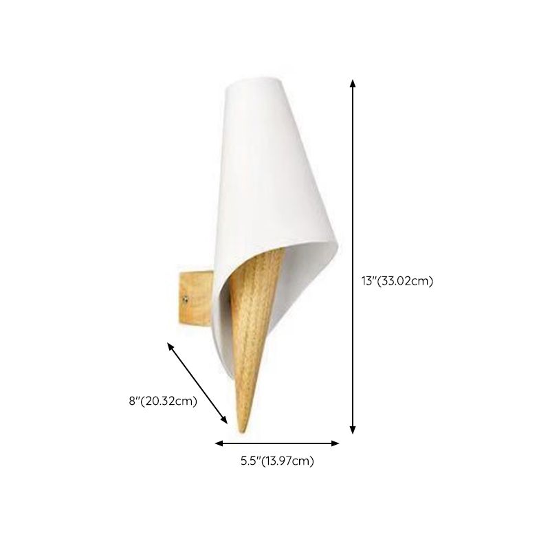Modern Style Wrapped Wall Light Wood 1 Light Sconces for Bedroom
