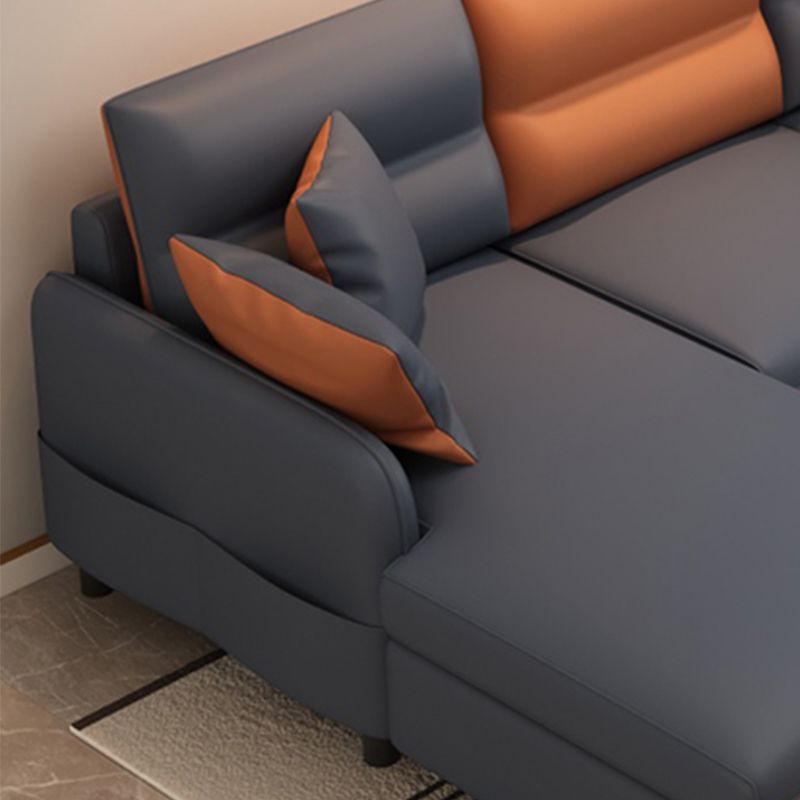 29.52 " H Faux Leather Square Arm Sofa & Chaise for Living Room