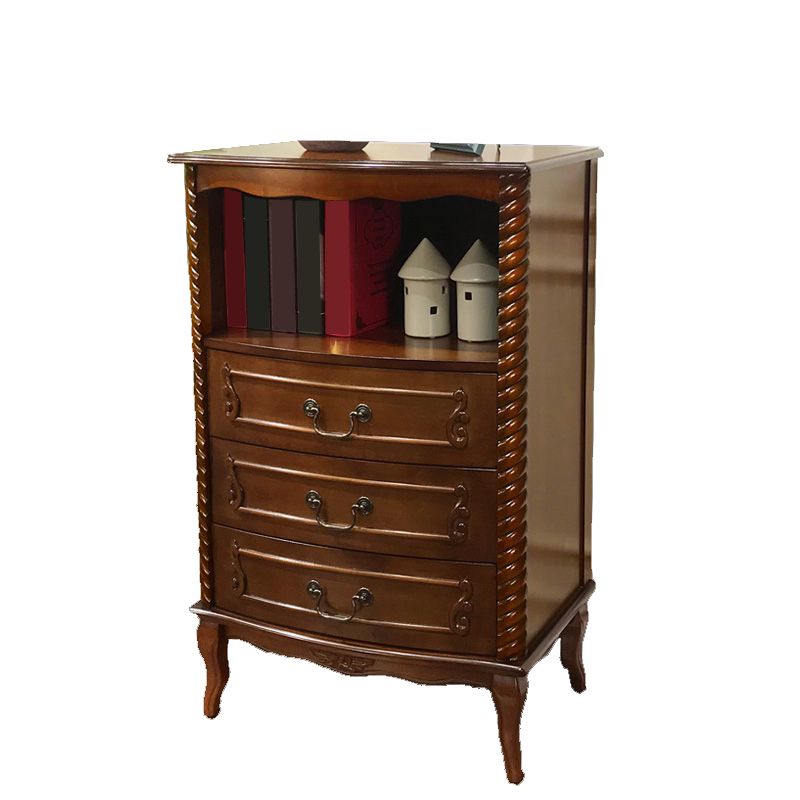37.4'"Tall Brown Wooden Chest, Rectangle Accent Cabinet with Drawers