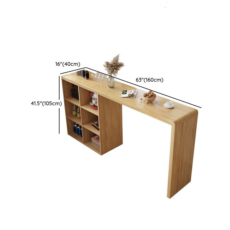 Modern Rectangle Bar Table Set 1/3 Pcs Brown Wooden Bar Table Set