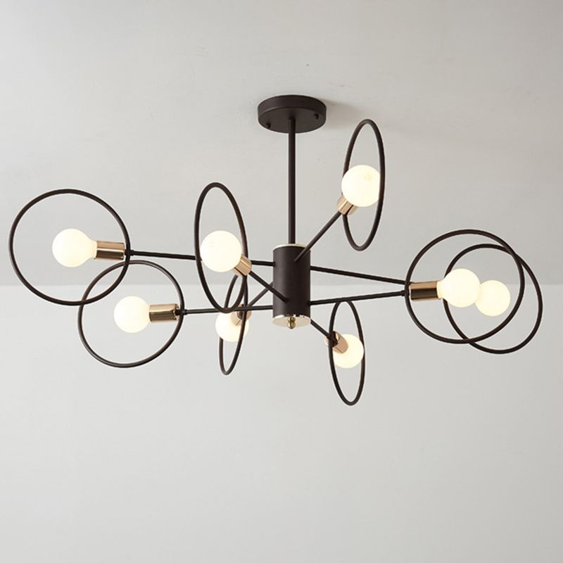 6/8/12-Head-Stufe Kreis Anhänger Kronleuchter Dachboden Style Kaffeeisen-Decke Anhänger Licht für Wohnzimmer