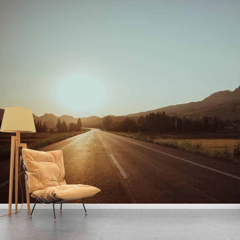 Customized Road Wall Mural Eco-friendly Wallpaper for Guest Room Decoration