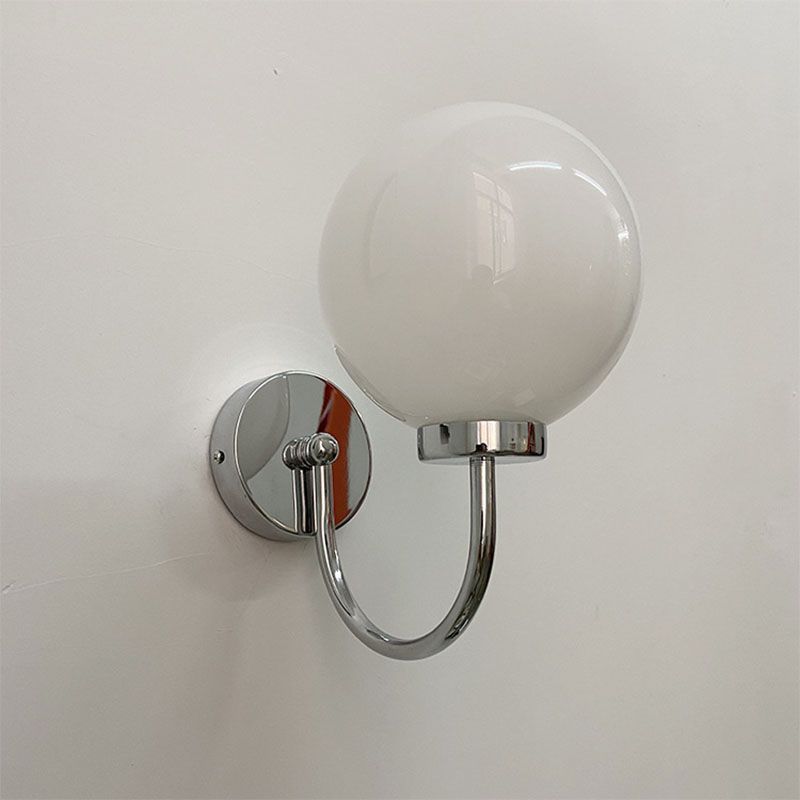 Contemporary 1-Light Wall Sconce Spherical Glass Wall Mounted Light for Living Room