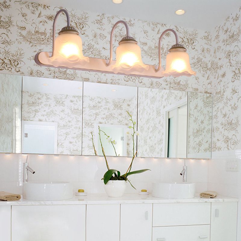 Gooseneck Vanity Mirror Lights  American Pastoral Style Glass 3 Bulb Vanity Light
