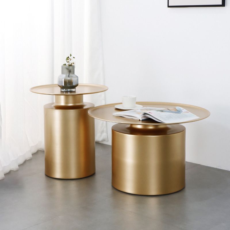Tray Top Metal Coffee Table Mid-Century Modern Pedestal Cocktail Table