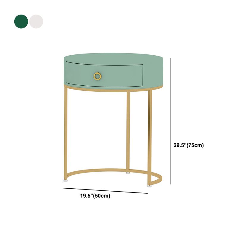 Panel Top Green/white with Drawers Gold Metal Base Dressing Table