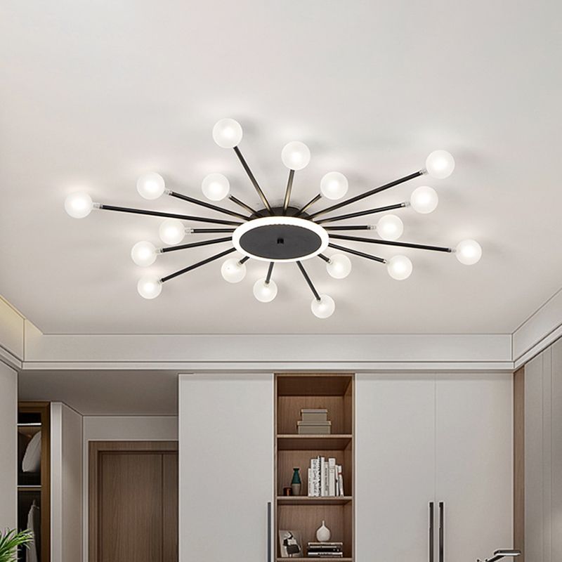 Radial Bedroom Flush Mount Fixture Metal LED Minimalistic Close to Ceiling Light