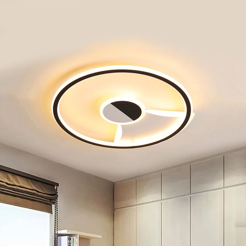 Modern Wit/Warm Flush Mount Lighting Acryl 16 "/19.5" /23.5 "Flush Mount Lights in Black