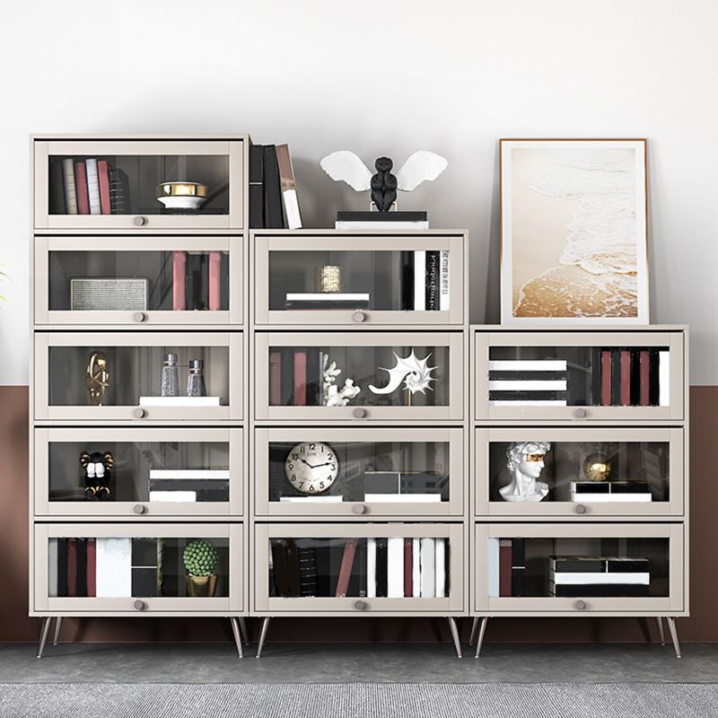 Modern Style Bookcase Wood Bookshelf with Door for Home Office