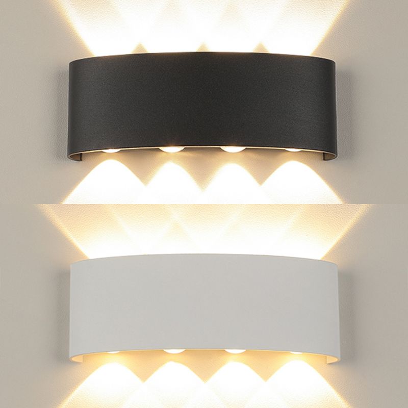 Moderne minimalistische wasserdichte LED -Wandleuchte Aluminium Rechteckige Scheinwerfer mit Glasschatten