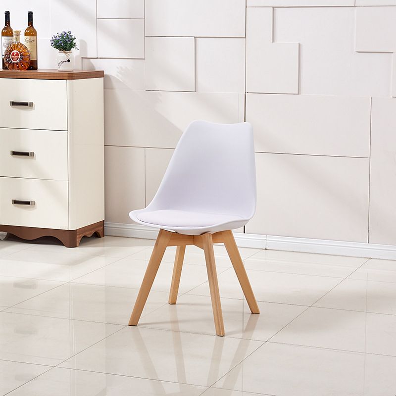 Contemporary Beech Wood Chairs Solid Back Side Kitchen Chair (Set of 4)